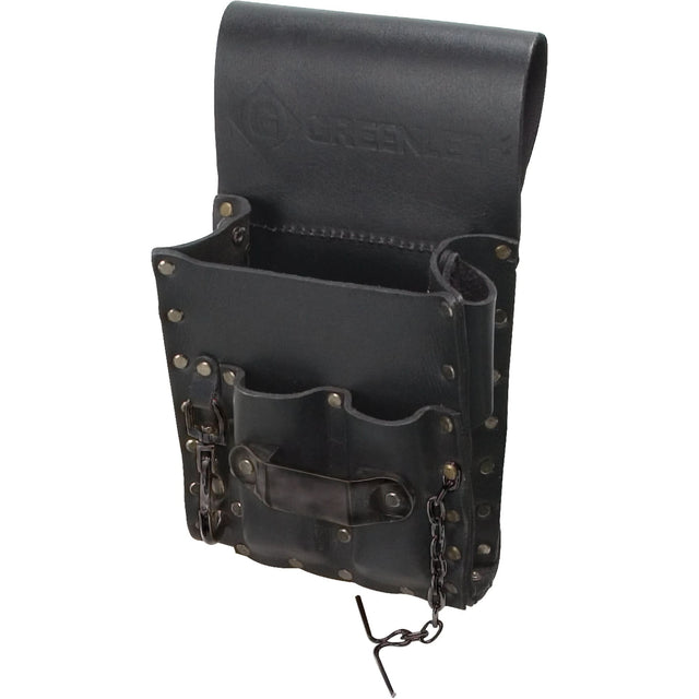 Tool Belt Pouch, Multiple Tool Holder, Leather, 5 Pockets