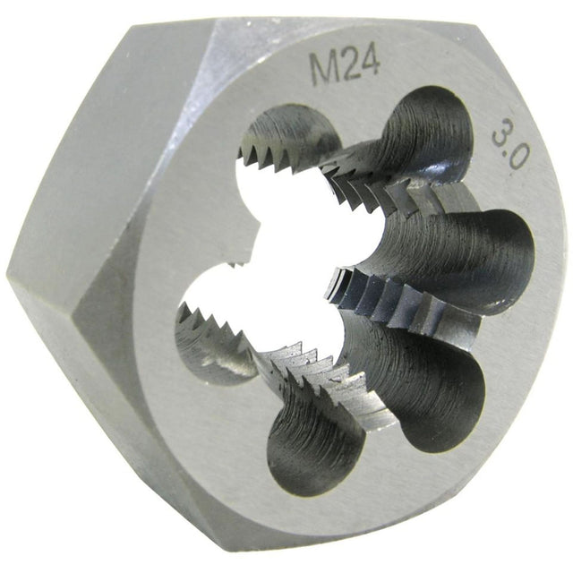 Metric Hex Die, 1" Dia., 7 mm-1 Thread, Alloy Steel