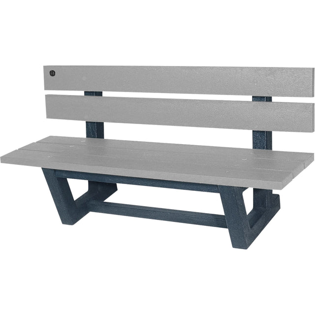 Outdoor Park Benches, Recycled Plastic, 72" L x 23-3/16" W x 29-13/16" H, Grey