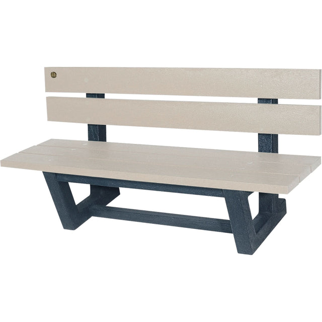 Outdoor Park Benches, Recycled Plastic, 72" L x 23-3/16" W x 29-13/16" H, Sand