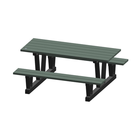 Recycled Plastic Outdoor Picnic Tables, 72" L x 60-5/16" W, Grey