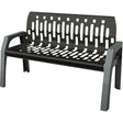 Stream Benches, Steel, 48" L x 25" W x 34" H, Black