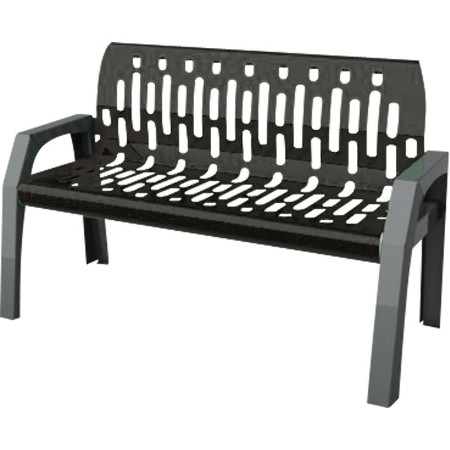 Stream Benches, Steel, 48" L x 25" W x 34" H, Black