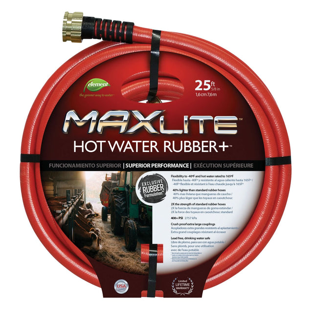 Hot Water Hose, Rubber, 5/8" dia. x 50' L