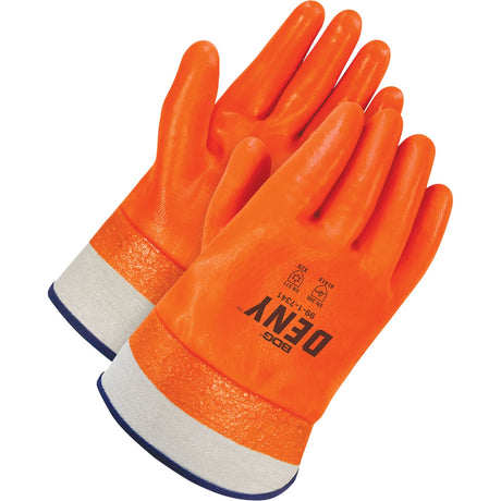Deny™ Coated Gloves with Safety Cuffs, One Size, PVC Coating, Polyester/Acrylic Shell