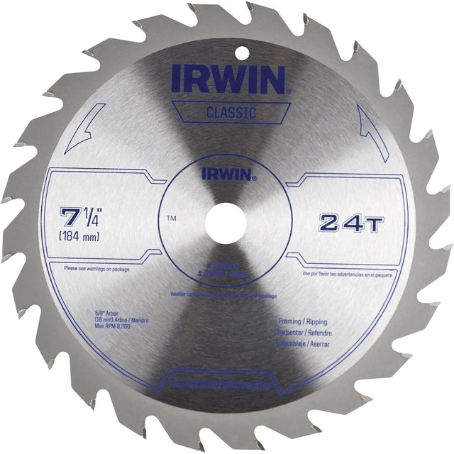 Classic Series Circular Saw Blade, 7-1/4", 24 Teeth, Wood Use