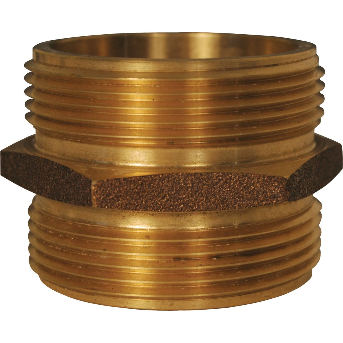 Double Male Hex Nipple Brass