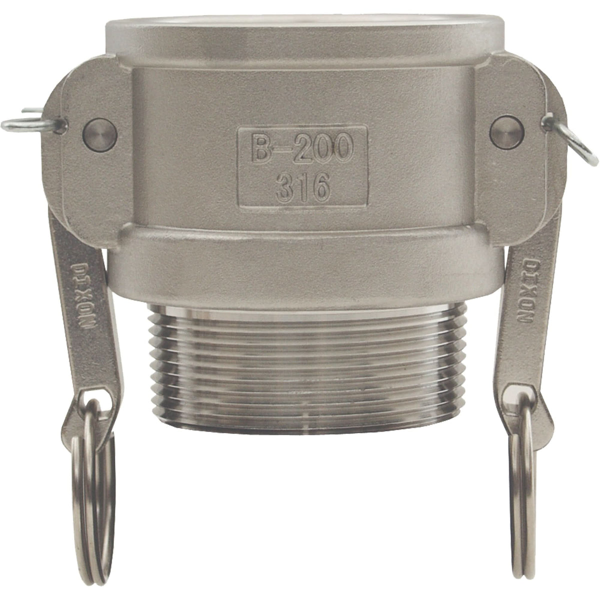 Global Cam & Groove Coupler, Stainless Steel, Type B, 2", Male NPT, 250 PSI