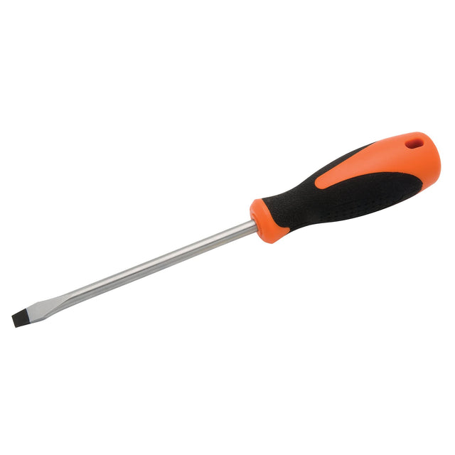 Slotted Screwdriver, 5/16" Tip, Round, 10-5/8" L, Cushion Grip Handle