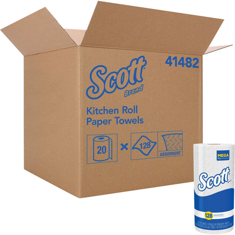 Scott® Kitchen Roll Towels, 1 Ply, 128 Sheets/Roll, 11" W, 8.78" L