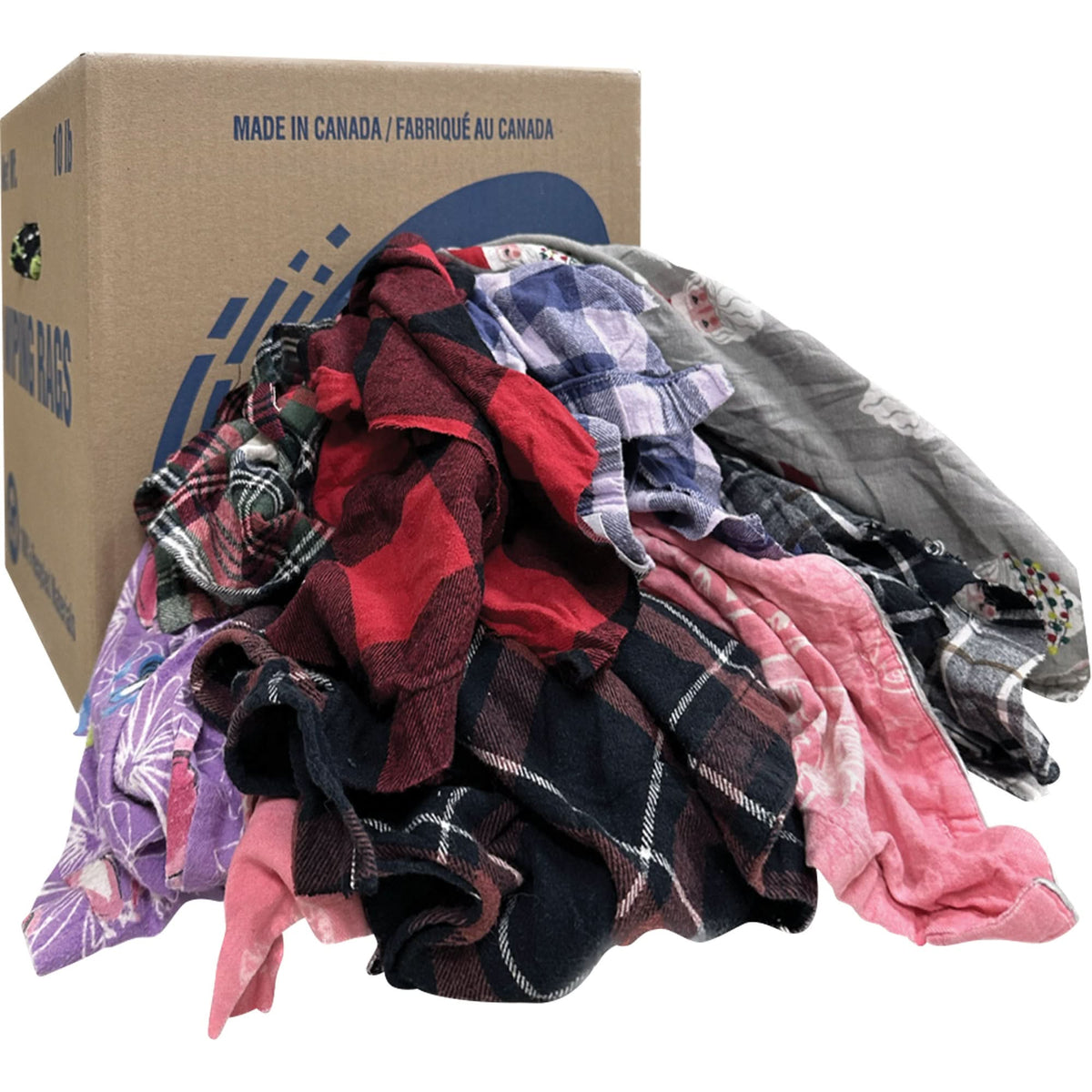 Wiper Rags, Flannel, 10 lbs.
