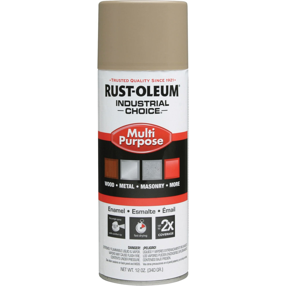Industrial Choice® 1600 System Multi-Purpose Enamel Spray Paint, Beige, Gloss, 12 oz., Aerosol Can