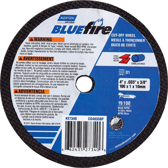 BlueFire® Cut-Off Wheels, 3" x 0.035", 3/8" Arbor, Aluminum Oxide, Type 1