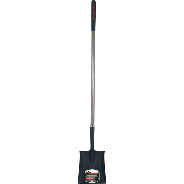 Square Point Shovel, Wood, Ergonomic Straight Handle, 62" Long