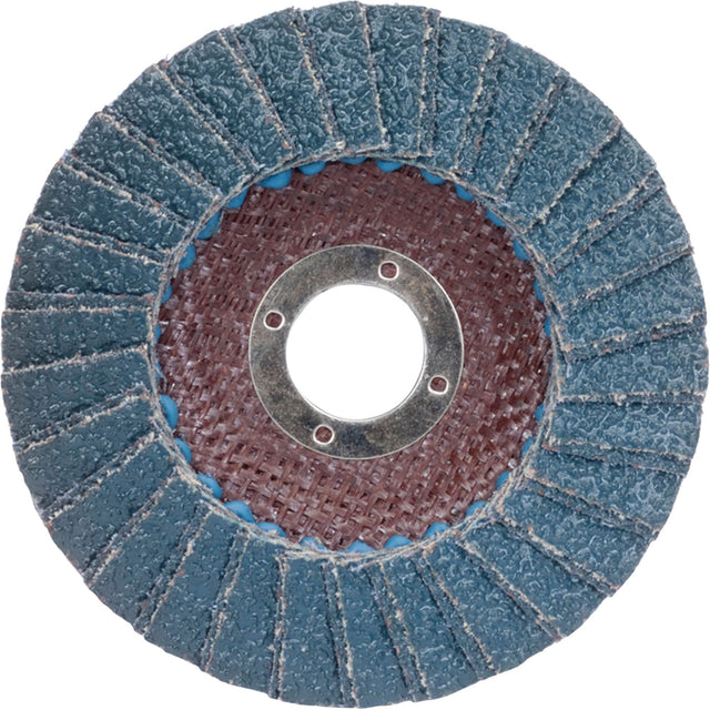 Flap Wheels - Metal R828, 4-1/2" x 7/8", Type 27, 80 Grit, Zirconium