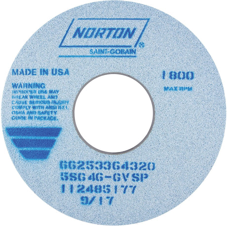 Tool Room Wheel, Type 01, Ceramic Alumina, 14" x 1-1/2"