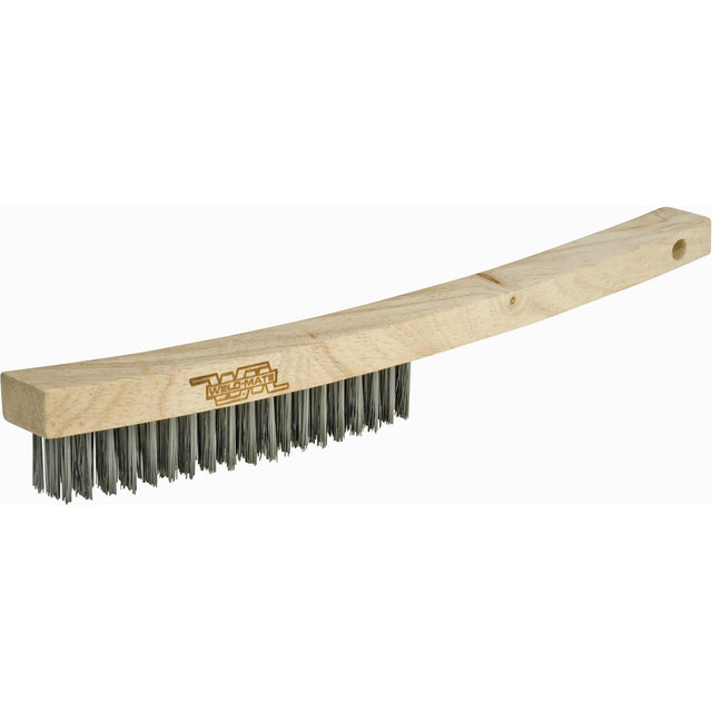 Long Handle Industrial-Duty Scratch Brush, Carbon Steel, 4 x 19 Wire Rows, 13-3/4" Long