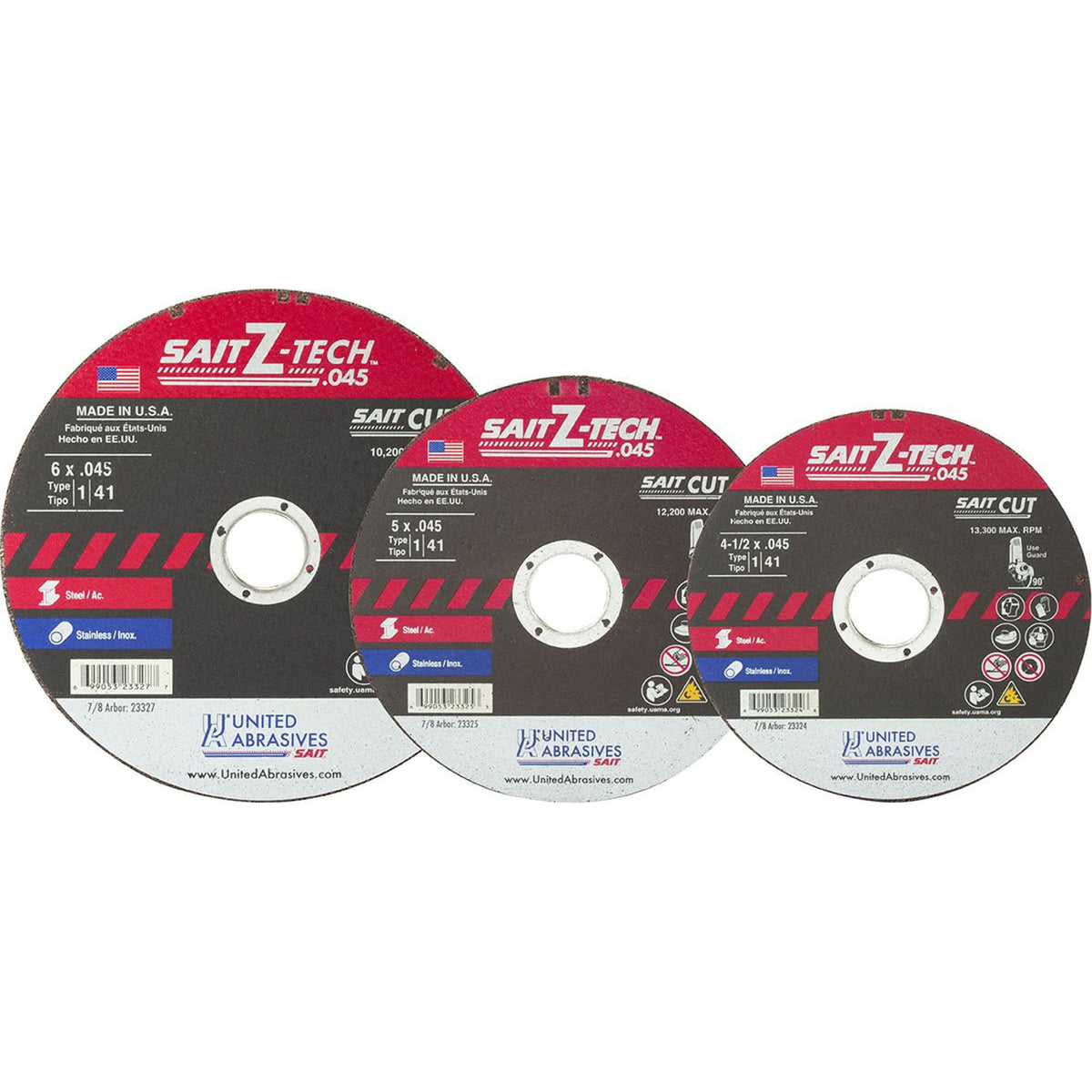 Z-Tech Cutting Wheel TM, 5" x 0.045", 7/8" Arbor, Type 1, Zirconium, 12200 RPM
