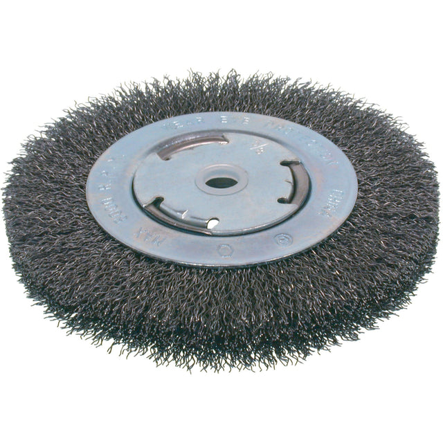 Economy Crimped Wire Wheel Brushes - Medium Face, 8" Dia., 0.014 Fill, 2" Arbor