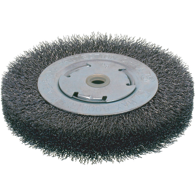 Economy Crimped Wire Wheel Brushes - Wide Face, 6" Dia., 0.014 Fill, 2" Arbor