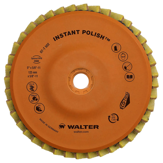 Instant Polish™ Flap Disc, 5" x 5/8"-11, Type 27, Very Fine Grit, Zirconium
