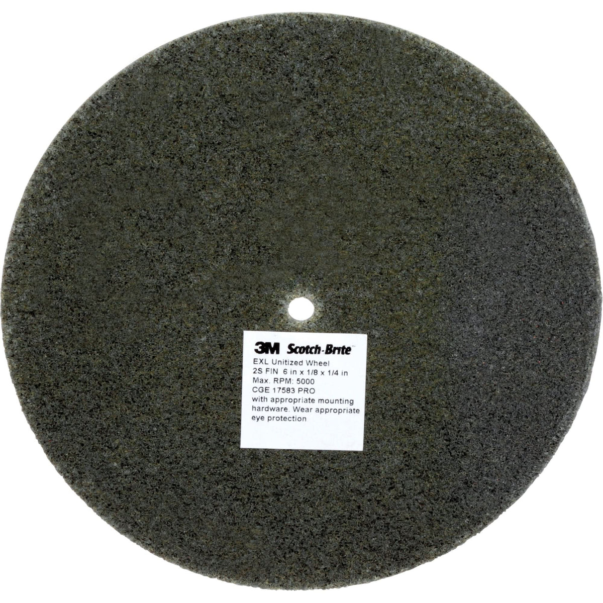 Scotch-Brite™ EXL Unitized Wheel, 6" x 1/8", 1/4" Arbor, Fine Grit, Silicon Carbide