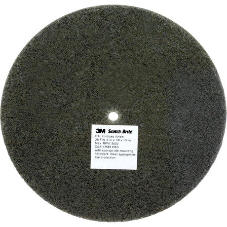 Scotch-Brite™ EXL Unitized Wheel, 6" x 1/8", 1/4" Arbor, Fine Grit, Silicon Carbide