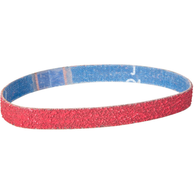 Cloth File Belt, 1/2" W x 24" L, Ceramic Alumina, 50 Grit