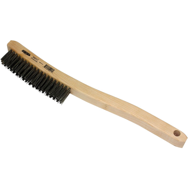 Scratch Brush, Stainless Steel, 3 x 19 Wire Rows, 13-11/16" Long