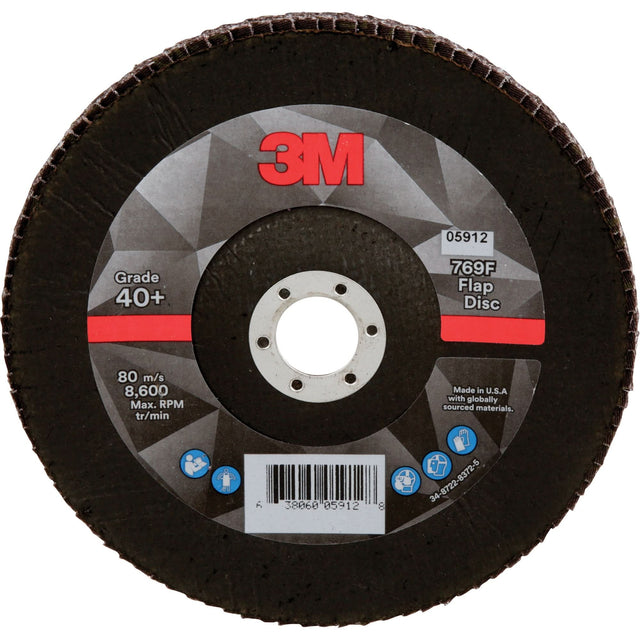 769F Quick Change Flap Disc, 7" x 5/8"-11, Type 29, 40+ Grit, Aluminum Oxide/Ceramic