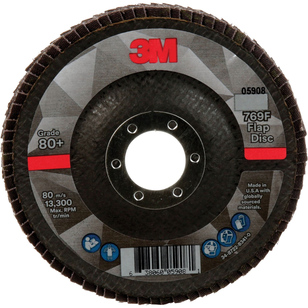 769F Quick Change Flap Disc, 4-1/2" x 7/8", Type 29, 80+ Grit, Ceramic