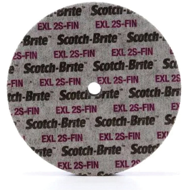 Scotch-Brite™ EXL Unitized Wheel, 6" x 1/4", 1/4" Arbor, Fine Grit, Silicon Carbide