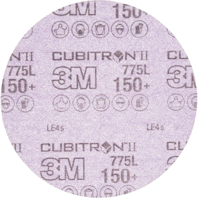 Cubitron™ II Hookit™ 775L Series Film Sanding Disc, 6" Dia., 150+ Grit, Ceramic, 3 mils