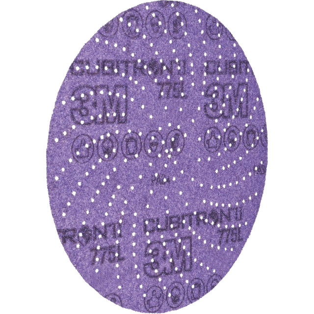 Cubitron™ II 775L Hookit™ Clean Sanding Disc, 6" Dia., 220+ Grit, Ceramic, Film