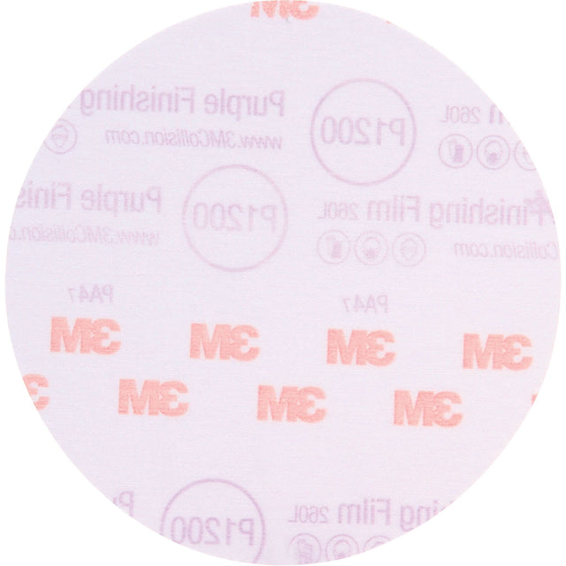 Hookit™ 260L Finishing Film Abrasive Discs, 6" Dia., P1200 Grit, Aluminum Oxide, 3 mils