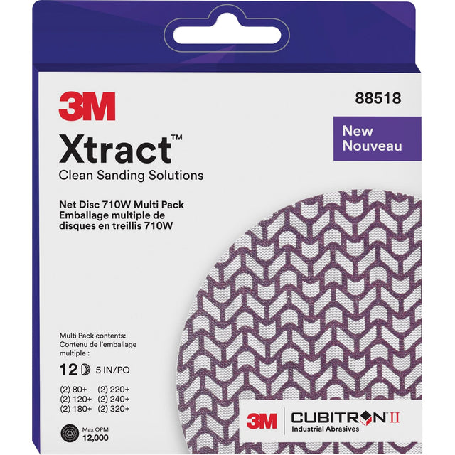 Xtract™ Cubitron™ II Net Disc 710W Assorted Pack, 5" Dia., 80+/120+/240+/220+/320+/180+ Grit, Ceramic