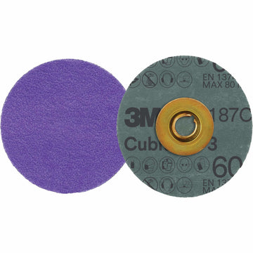 Cubitron™ 3 Roloc™ Fibre Disc, 3" Dia., 60+ Grit, Ceramic