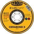 CERABOND X Cut-Off Wheel for Steel & Stainless Steel, 5" x 0.45", 7/8" Arbor, Type 1, Ceramic, 12250 RPM