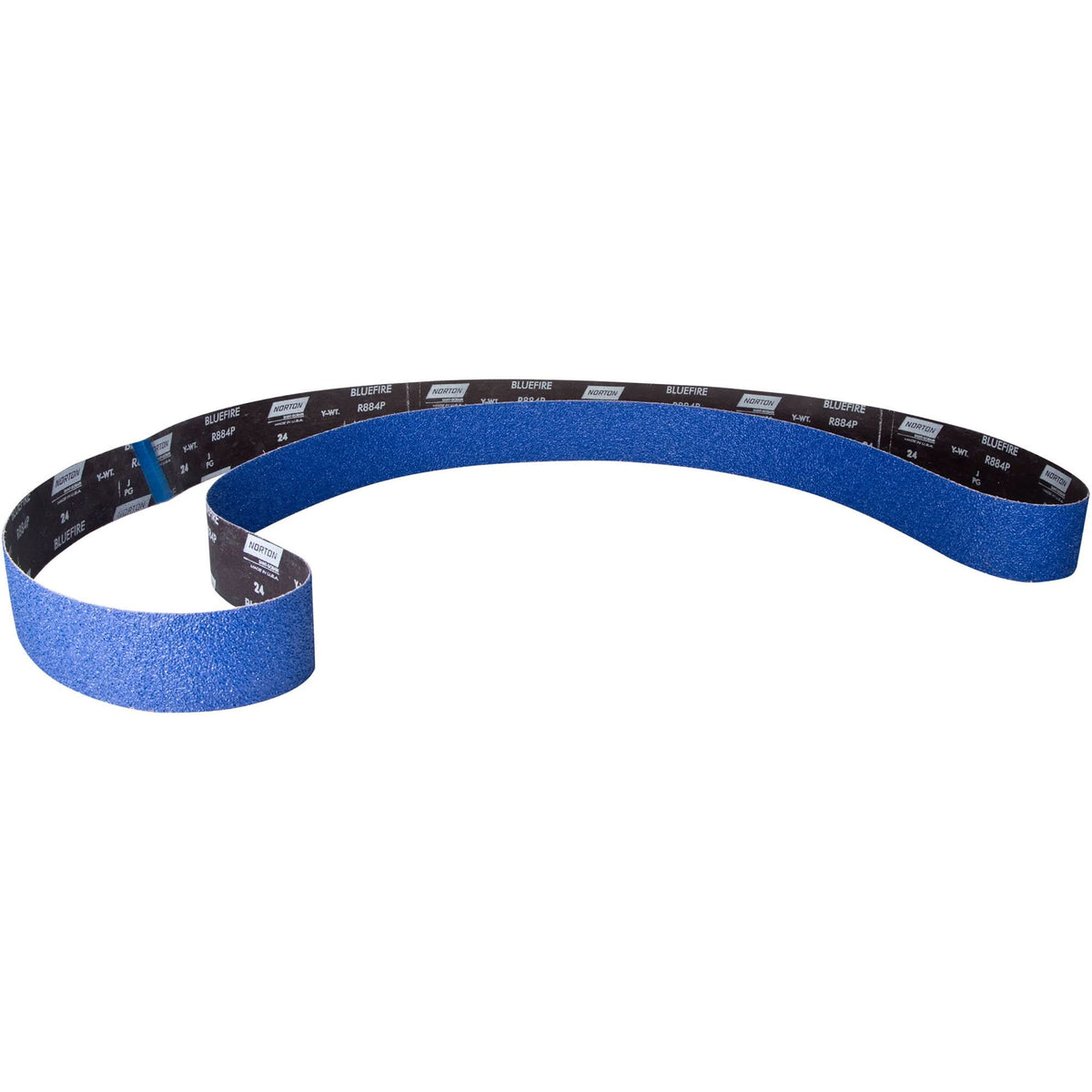 BlueFire® Narrow Sanding Belt, 3" W x 132" L, Zirconia Alumina, 50 Grit