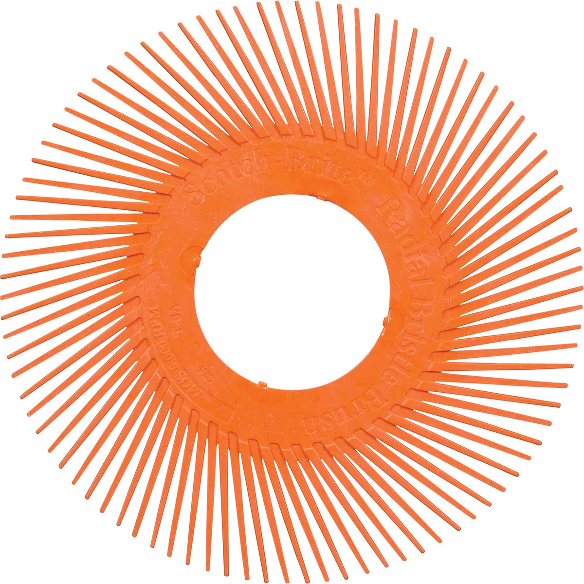 Scotch-Brite™ Type A Precision Radial Bristle Brush PN-RB without Adapter, Ceramic, 80+ Grit, 6" Dia.