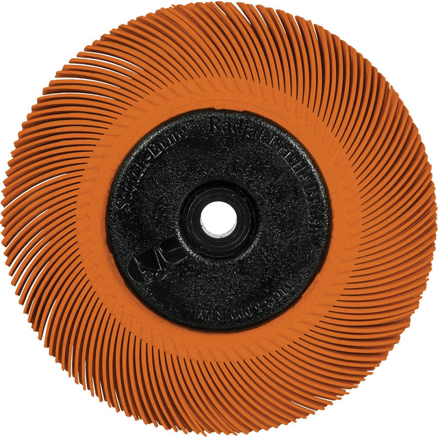 Scotch-Brite™ Type C Precision Radial Bristle Brush PN-RB with Adapter, Ceramic, 80+ Grit, 6" Dia.