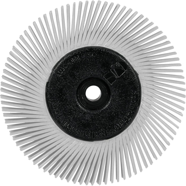Scotch-Brite™ Type A Precision Radial Bristle Brush PN-RB with Adapter, Ceramic, 120+ Grit, 6" Dia.
