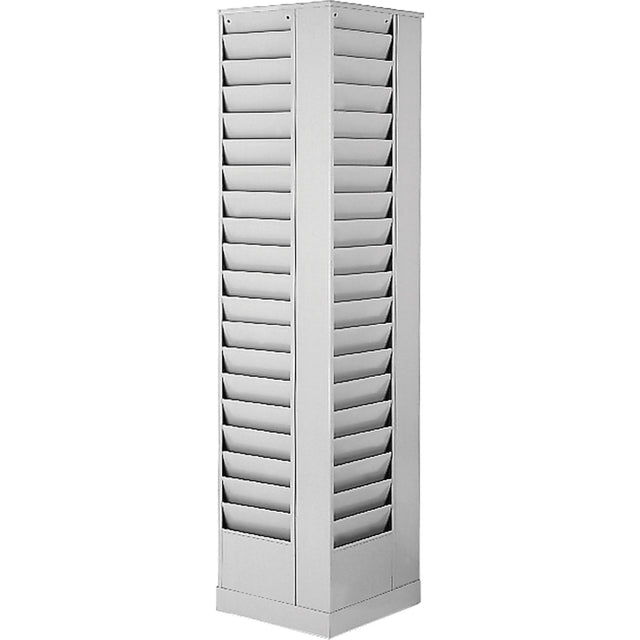 Literature Storage Racks, Rotating, 80 Slots, Steel, 14-1/8" W x 14-1/8" D x 66" H