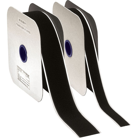 Fastener Strip, Hook, 10 yds x 1-1/2", Adhesive, Black