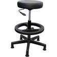 900 Series Task Stool, Stationary, Adjustable, 20" - 28", Vinyl Seat, Black