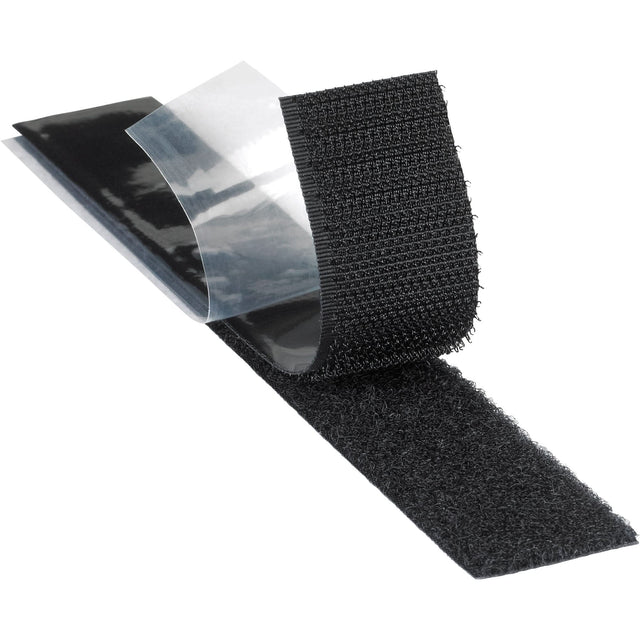 Plasticizer Resistant Fastener, Loop, 50 yds x 2", Adhesive, Black