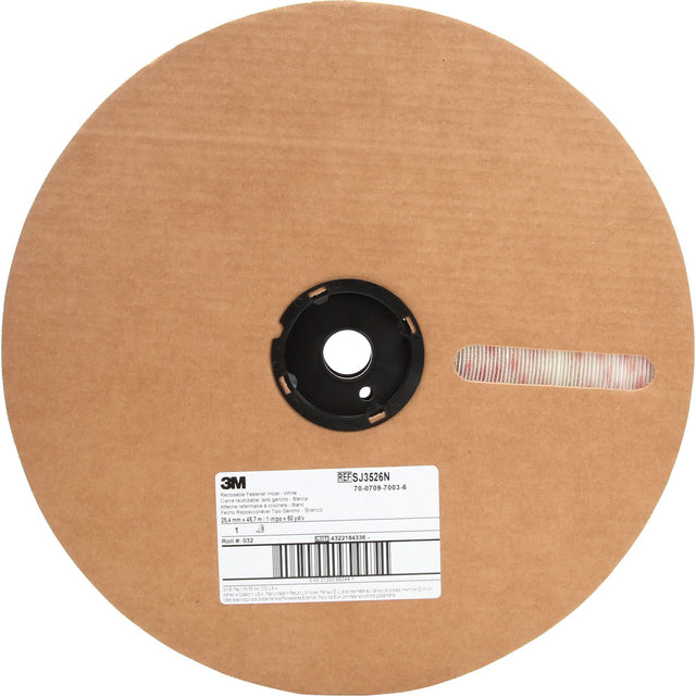 Fastener, Loop, 50 yds x 5/8", Adhesive, White