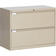 Lateral Filing Cabinet, Steel, 2 Drawers, 36" W x 18" D x 27-7/8" H, Beige