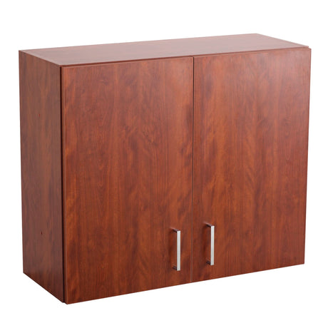 Modular Wall Cabinet, 30" H x 36" W x 15" D, 1 Shelves, Melamine, Mahogany