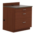 Modular Base Cabinet, 3 Drawers, 36" W x 25" D x 39" H, Mahogany